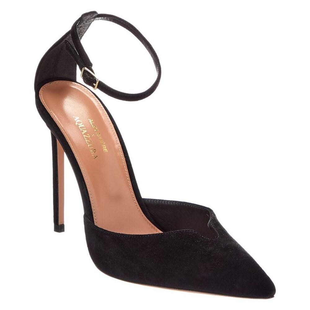 Aquazzura Alex 105 Suede Pump, Black